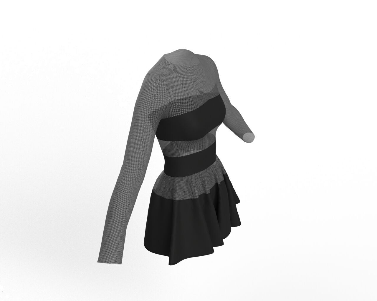 Mesh Dress 3D Model 3D model_3