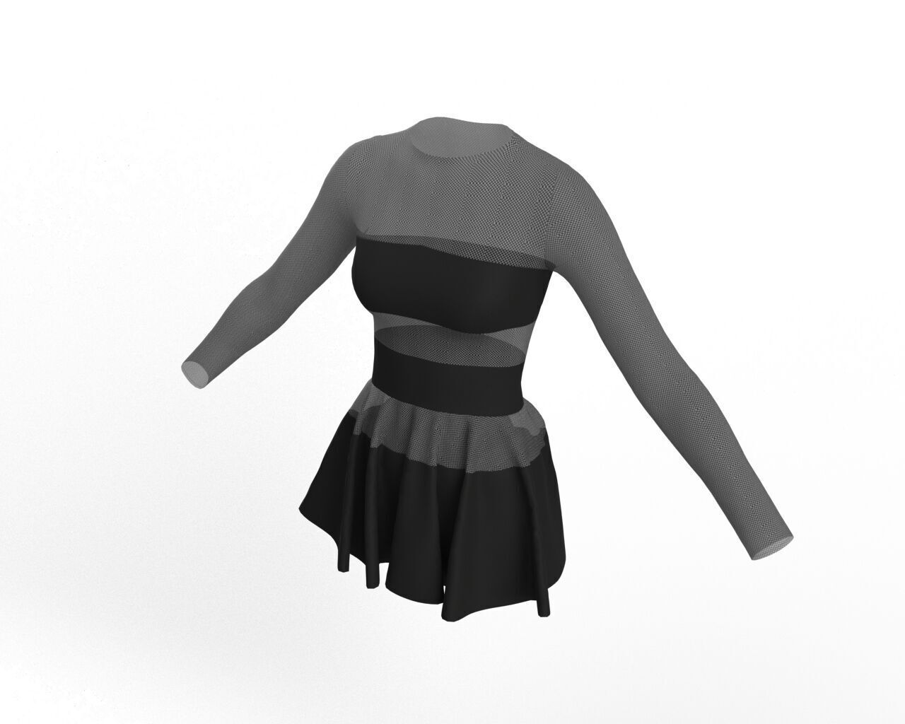 Mesh Dress 3D Model 3D model_12
