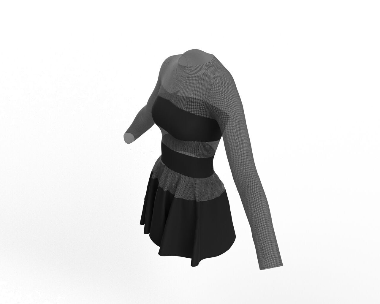 Mesh Dress 3D Model 3D model_11