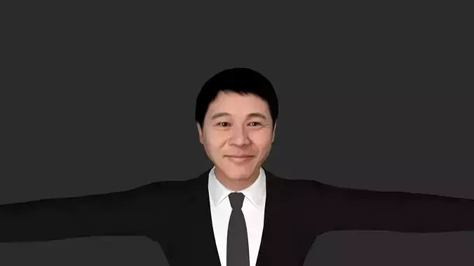 jet li Hyper Realistic Full Body Fully Rigged 3D Character 3D model