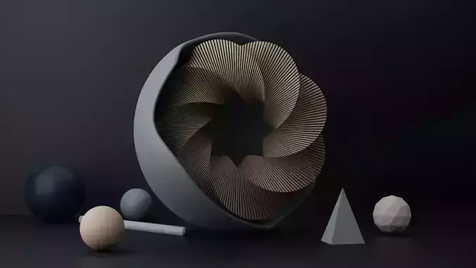 Abstract Circle Free 3D model