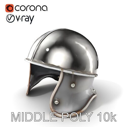 Cervelliere Helmet Medieval Armor Model Pack Low-poly 3D model