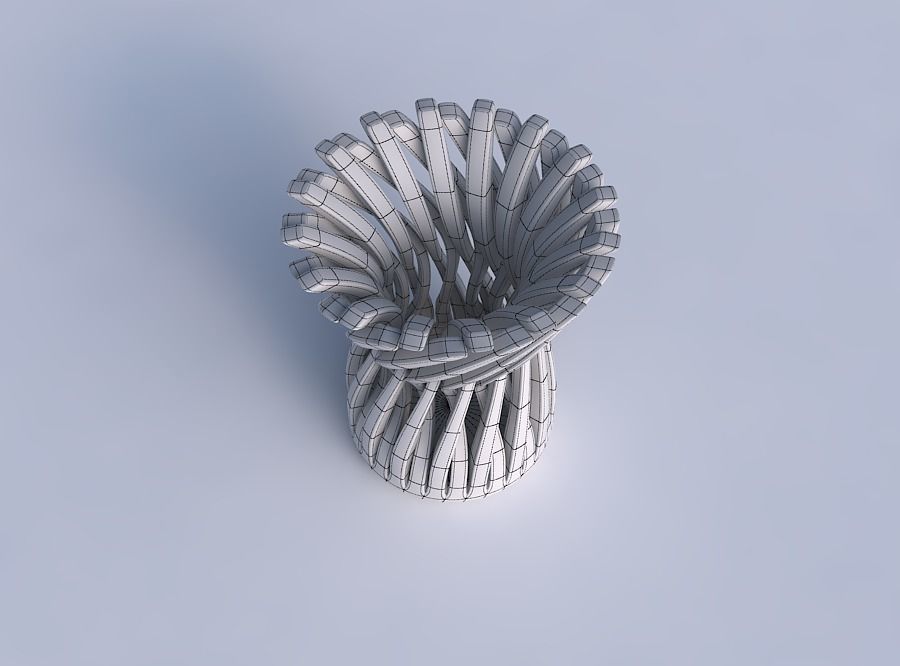 Bowl cylindrical with twisted sharp muscle structures widened... 3D print model_6