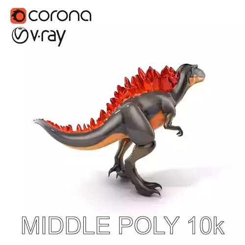 Majestic Dinosaur Creature with Metallic Plumage model pack