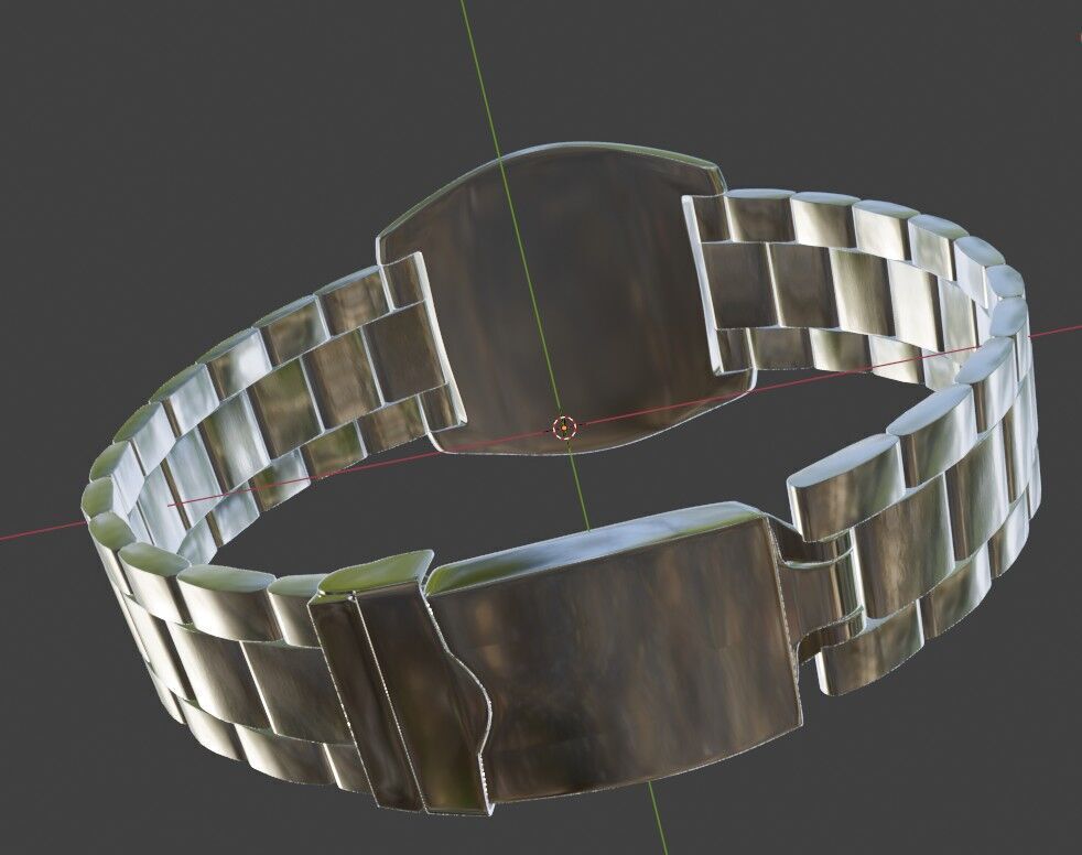 Blue Watch Silver Case  3D model_2