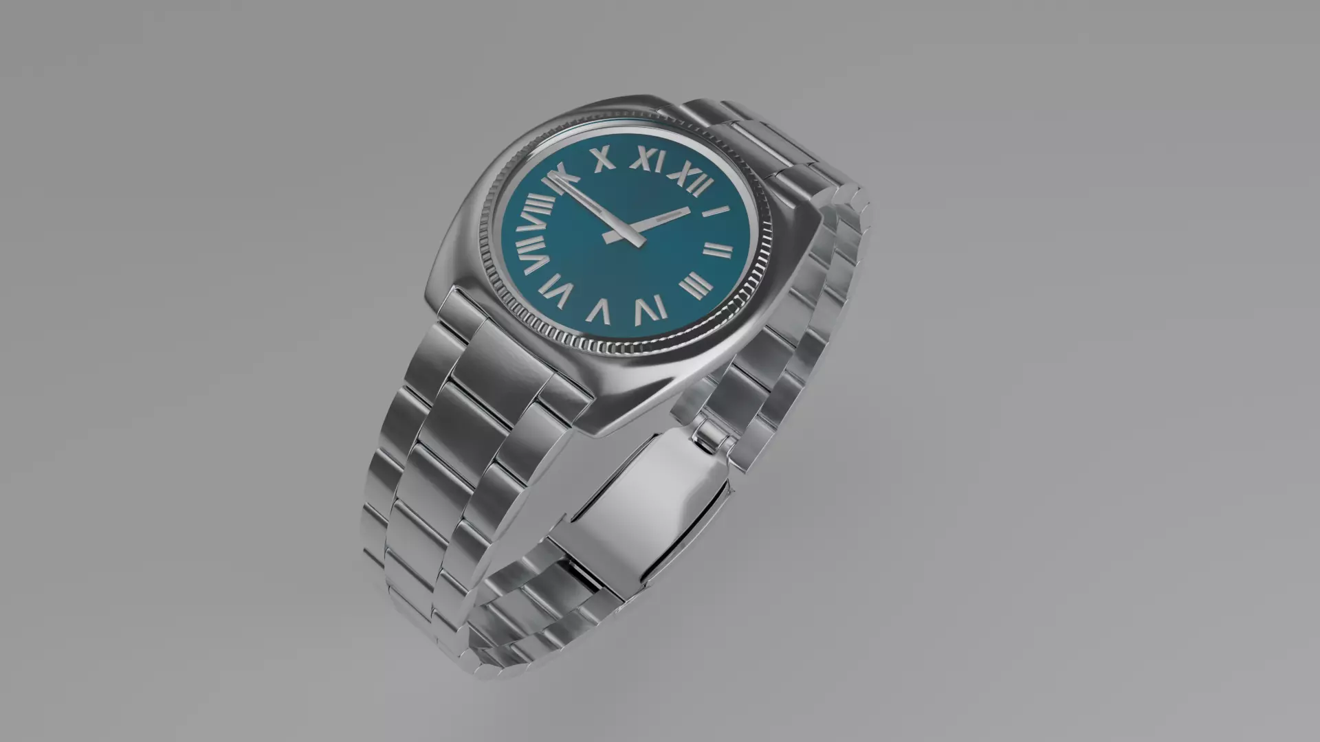 Blue Watch Silver Case  3D model_0