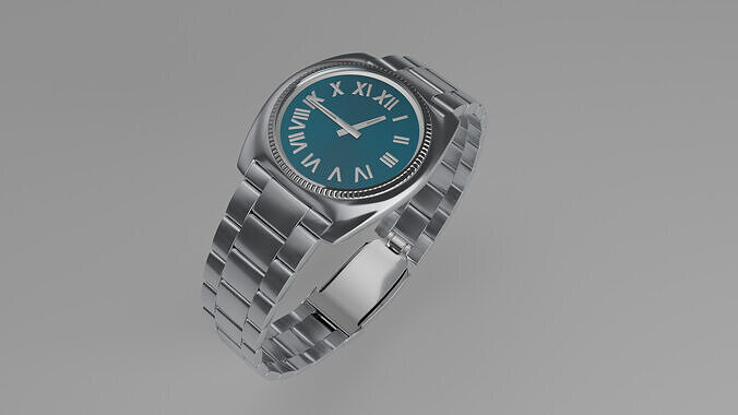 Blue Watch Silver Case  3D model