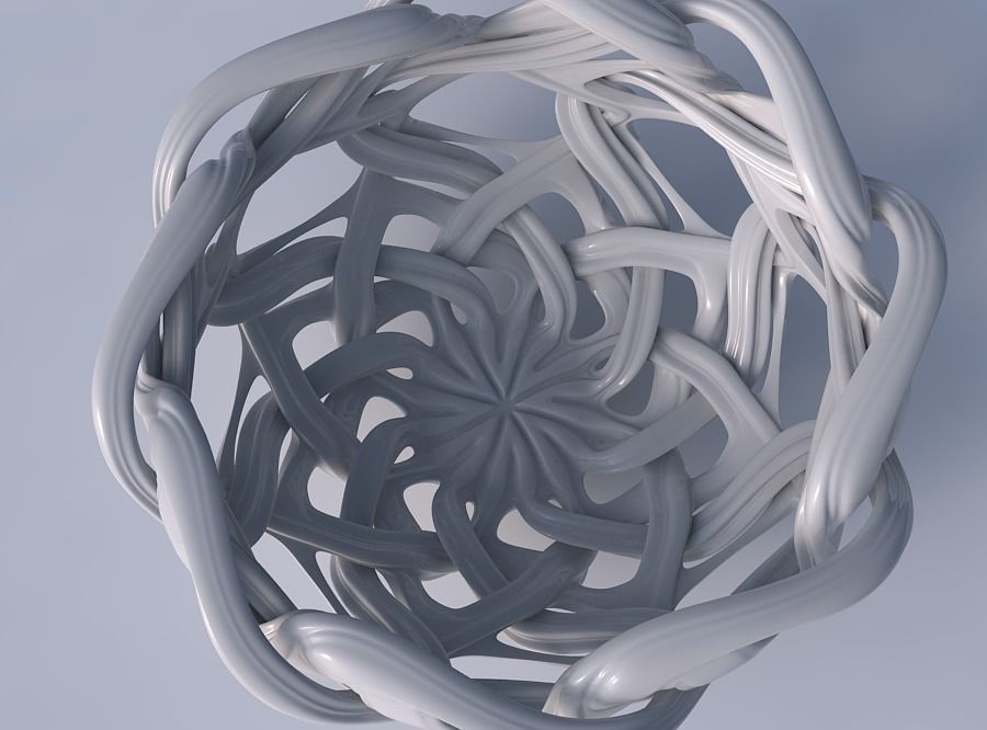 Bowl flared with interlacing lattice and extruded lines squee... 3D print model_2