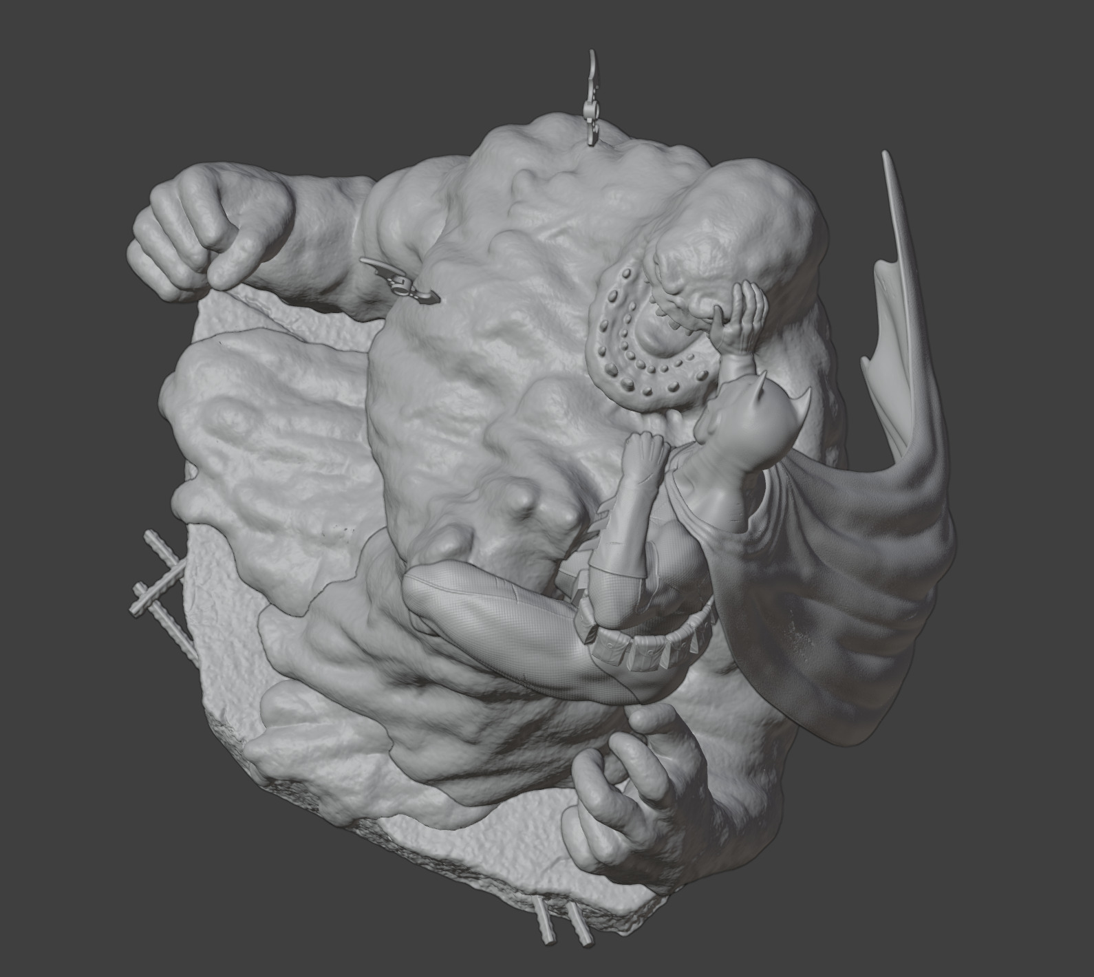 Batman Clayface fight 3D STL Model 3D print model_3