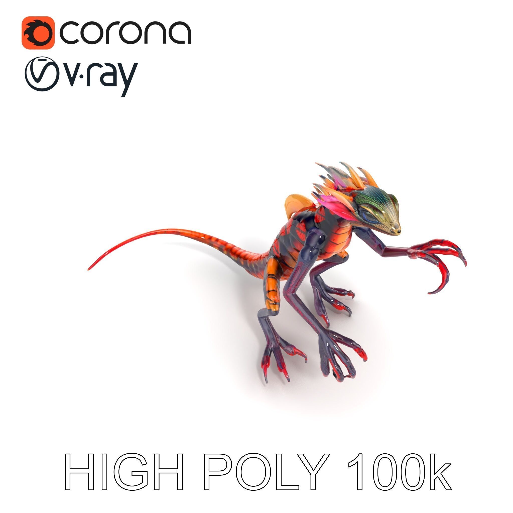 Fantastical Luminescent Creature Model Pack Low-poly 3D model_13