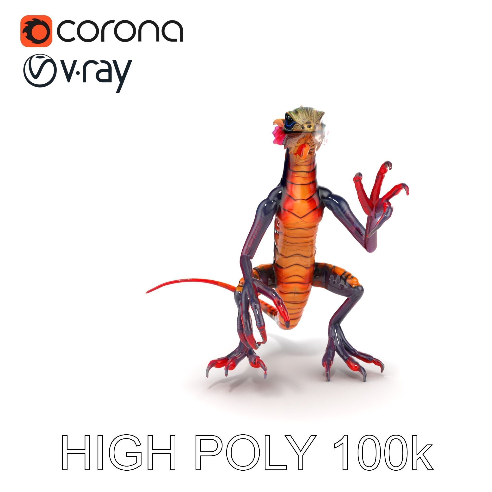 Fantastical Luminescent Creature Model Pack Low-poly 3D model_14