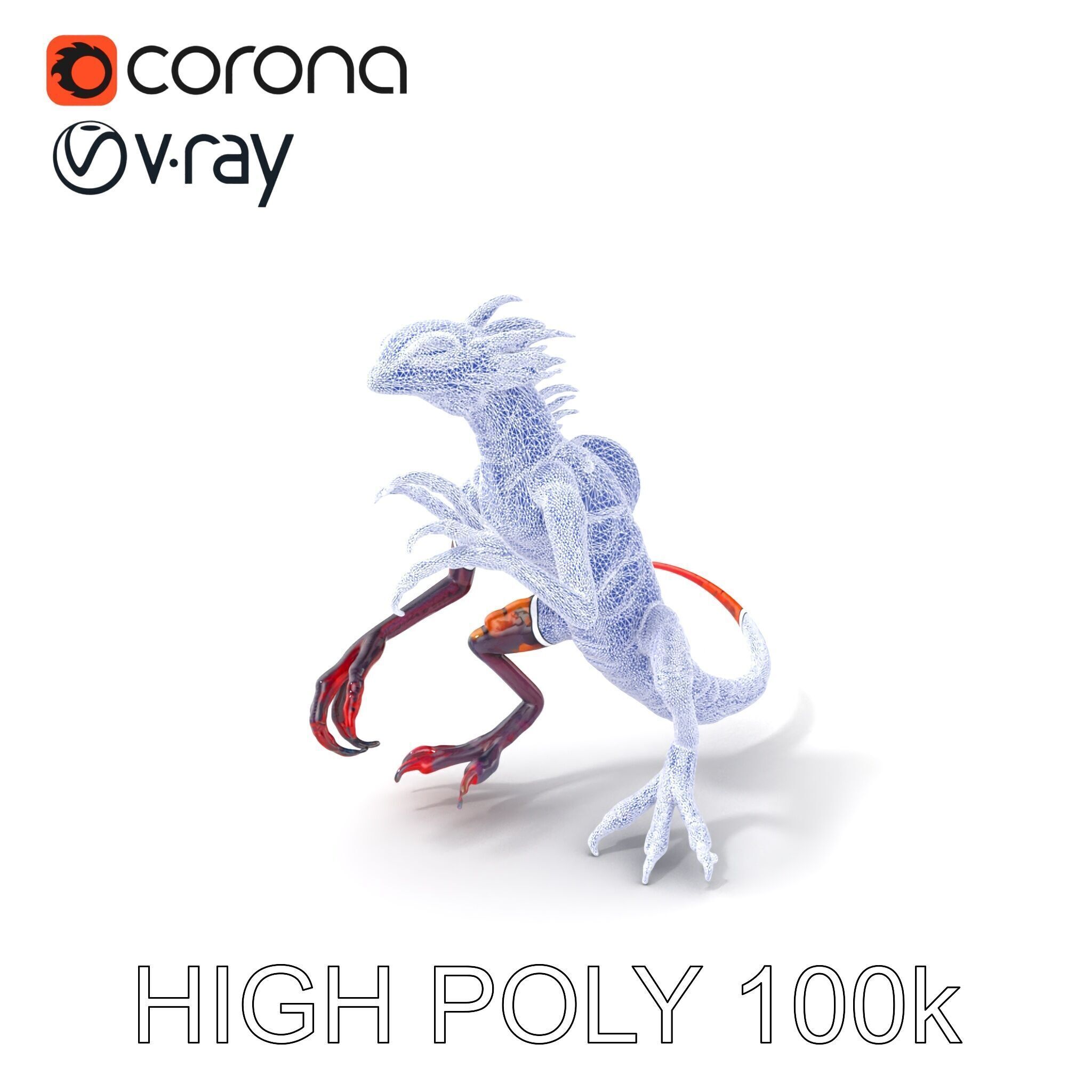 Fantastical Luminescent Creature Model Pack Low-poly 3D model_10