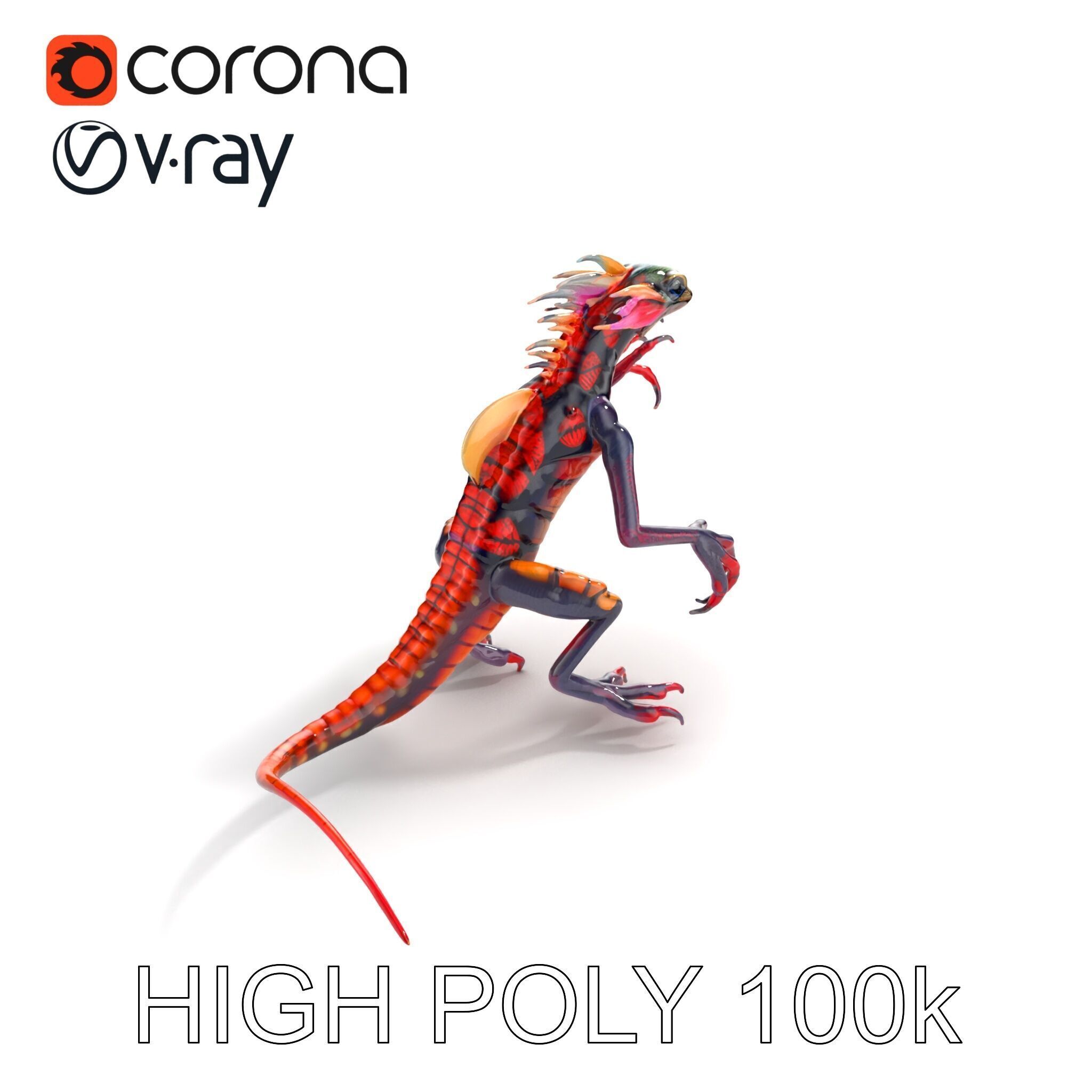 Fantastical Luminescent Creature Model Pack Low-poly 3D model_17