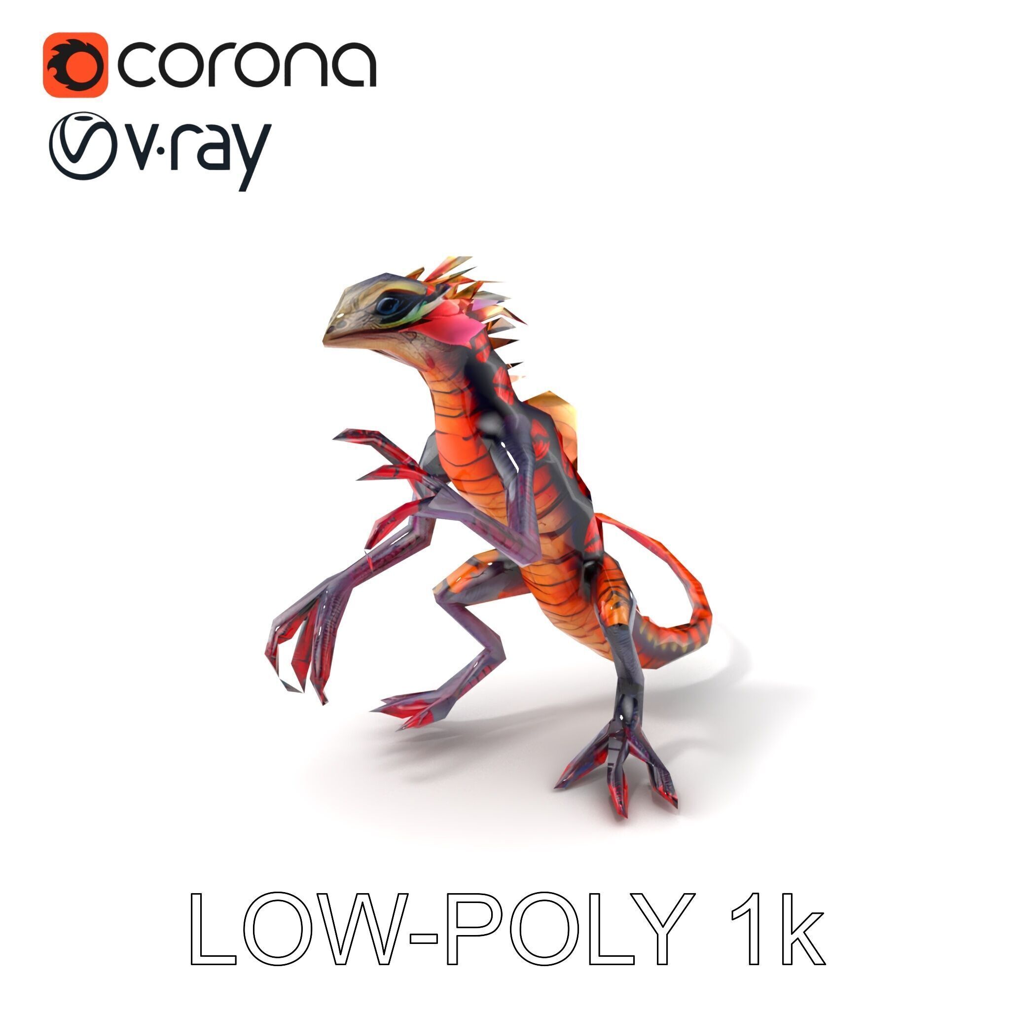 Fantastical Luminescent Creature Model Pack Low-poly 3D model_5