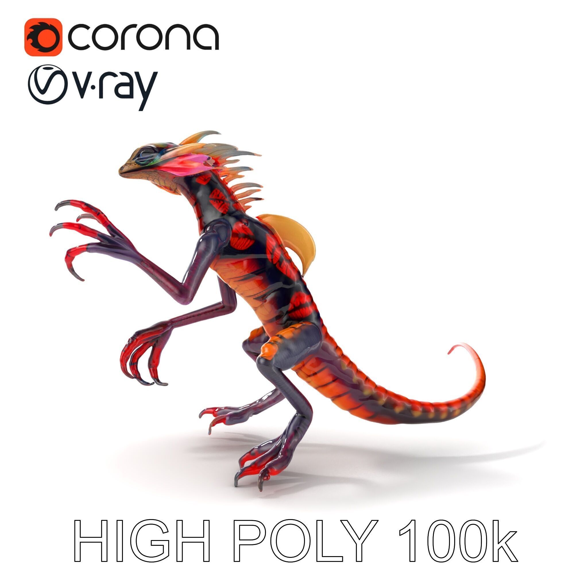 Fantastical Luminescent Creature Model Pack Low-poly 3D model_32