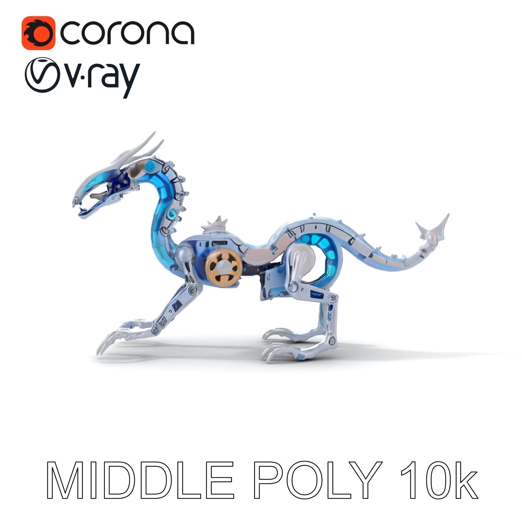 Futuristic Mechanized Serpent model pack Low-poly 3D model_19