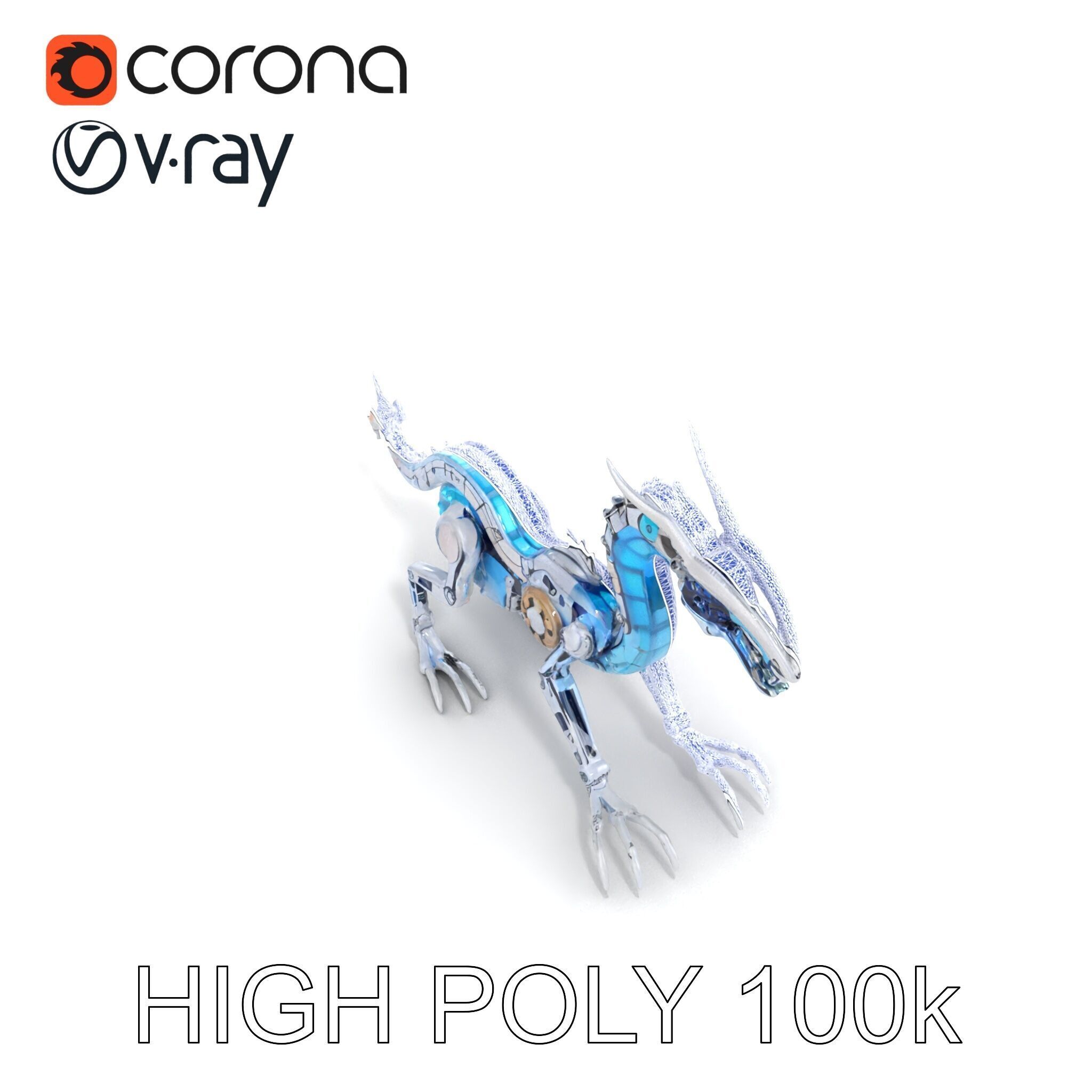 Futuristic Mechanized Serpent model pack Low-poly 3D model_17