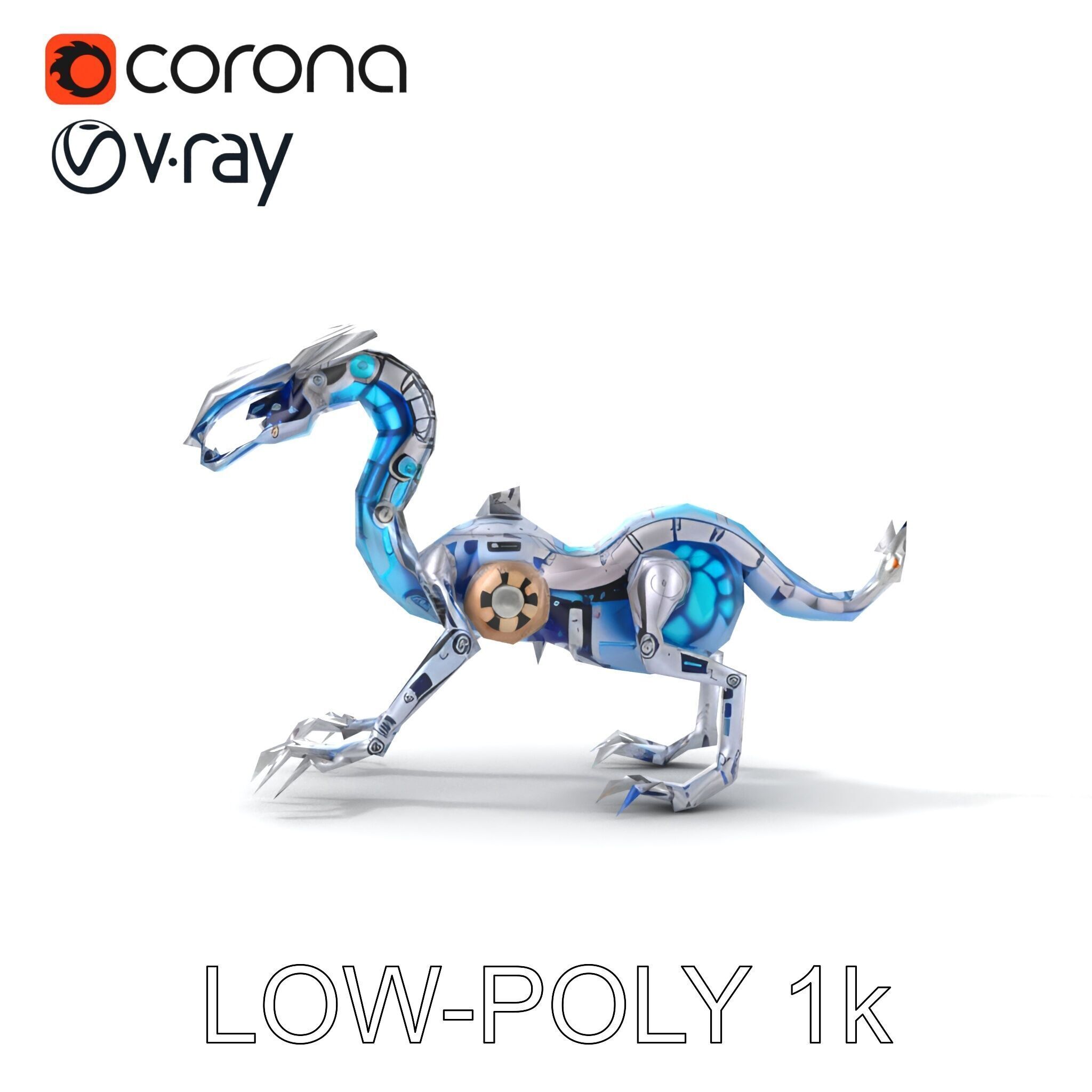 Futuristic Mechanized Serpent model pack Low-poly 3D model_20