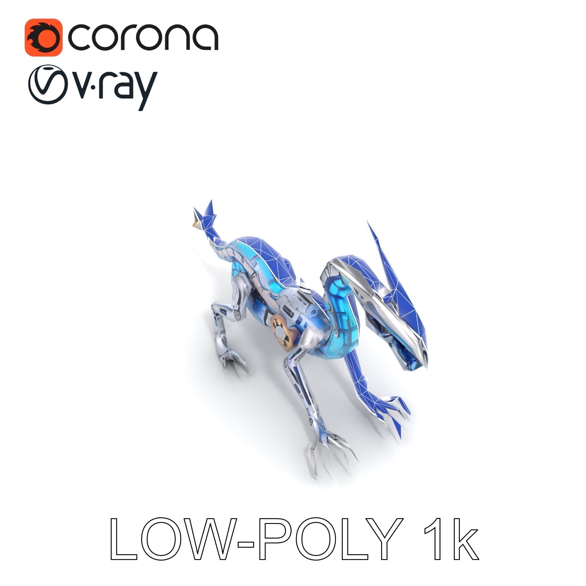 Futuristic Mechanized Serpent model pack Low-poly 3D model_30