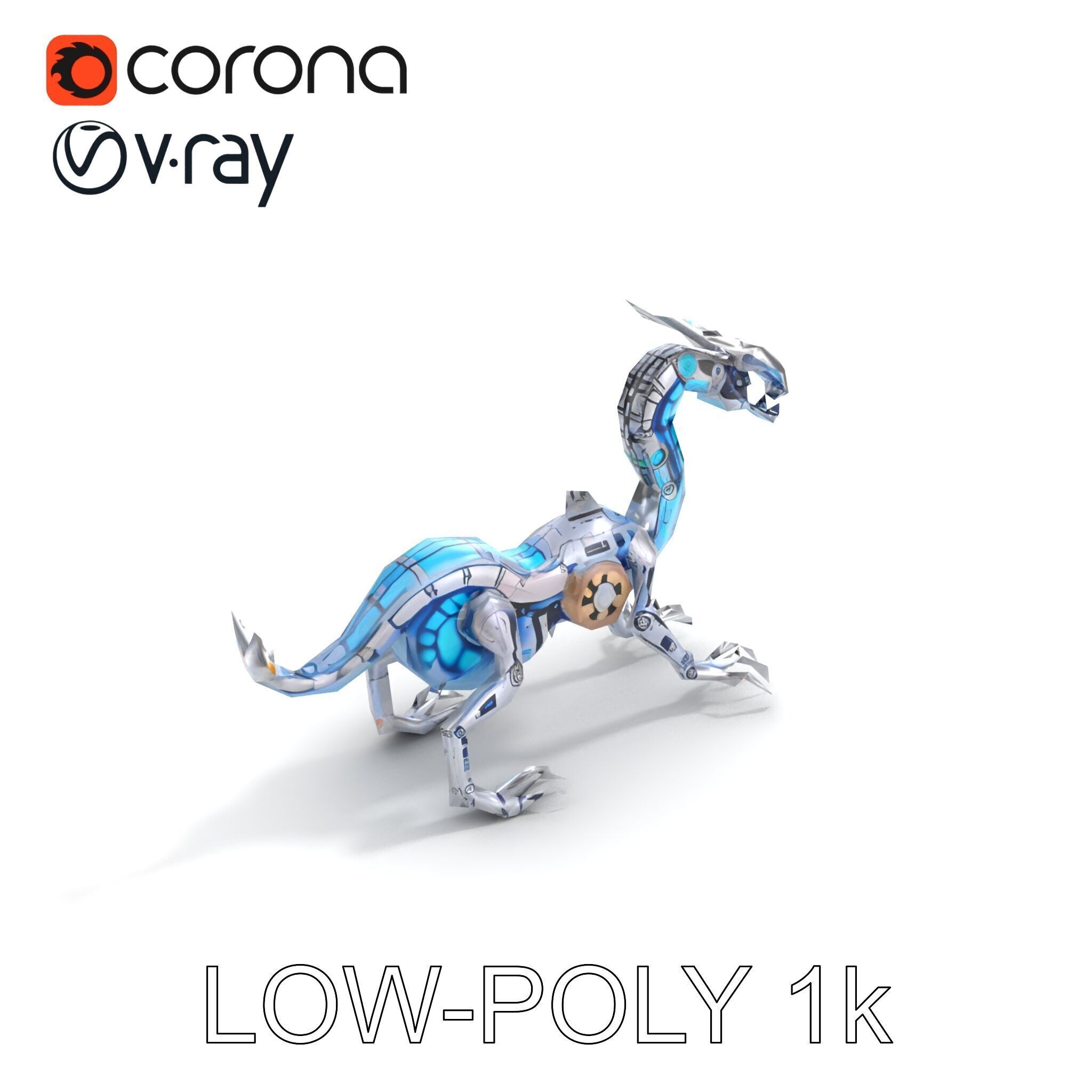 Futuristic Mechanized Serpent model pack Low-poly 3D model_9