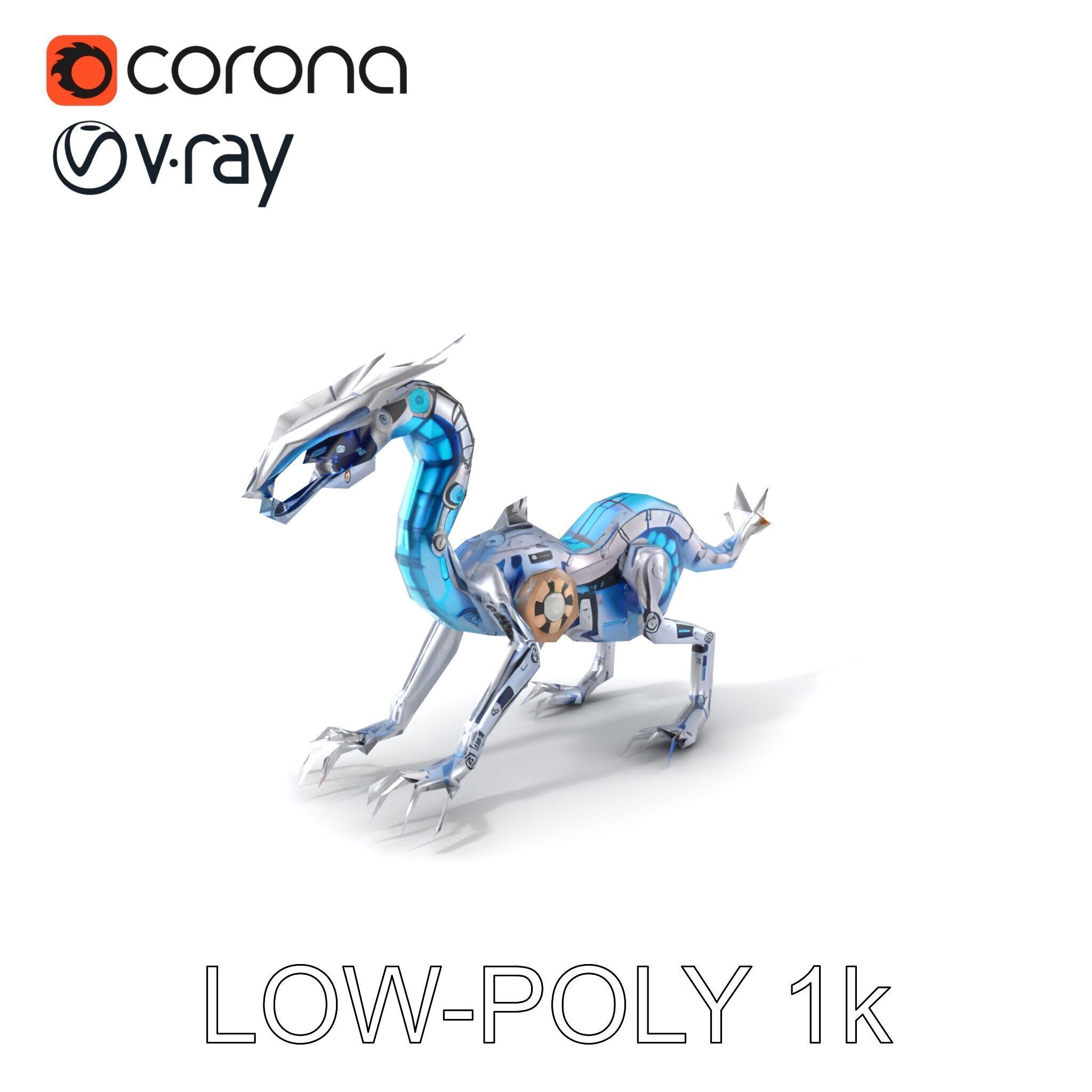 Futuristic Mechanized Serpent model pack Low-poly 3D model_5