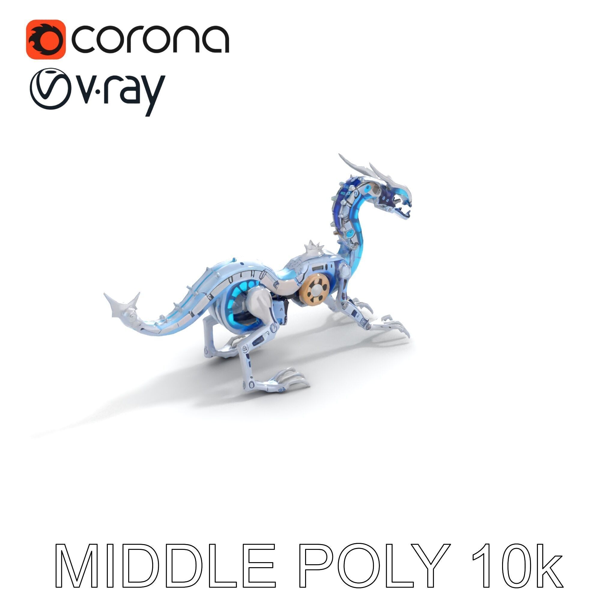 Futuristic Mechanized Serpent model pack Low-poly 3D model_8