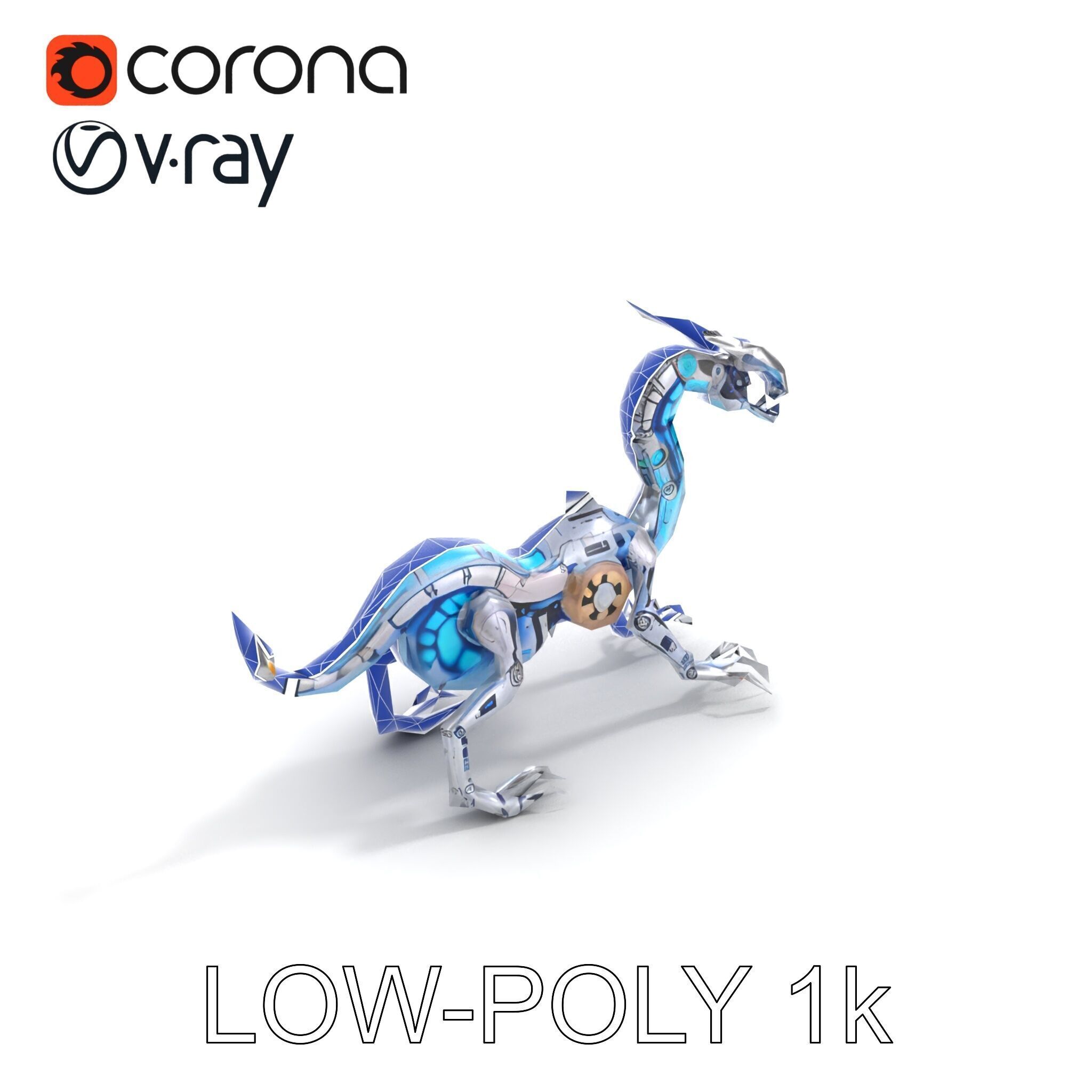 Futuristic Mechanized Serpent model pack Low-poly 3D model_27