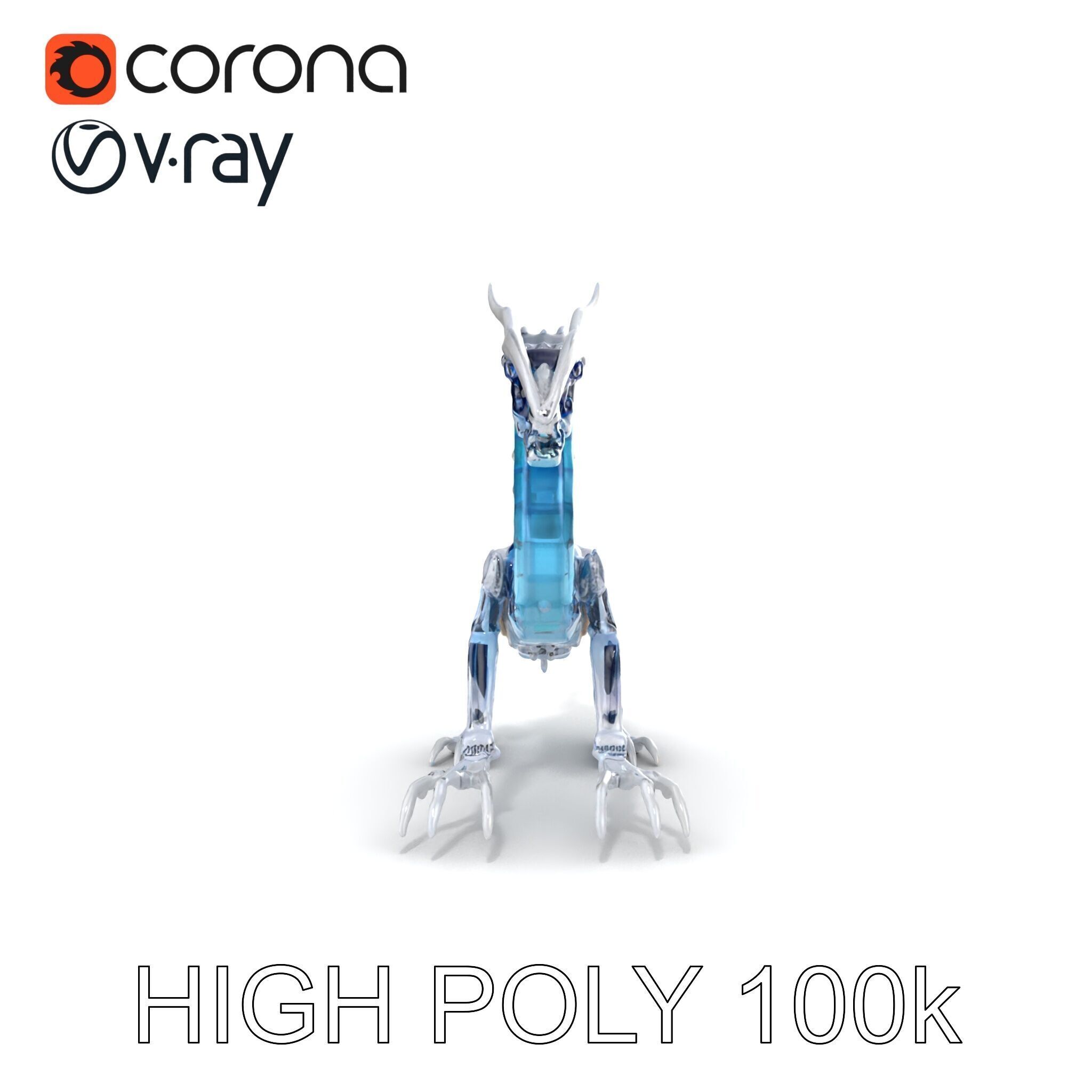 Futuristic Mechanized Serpent model pack Low-poly 3D model_15