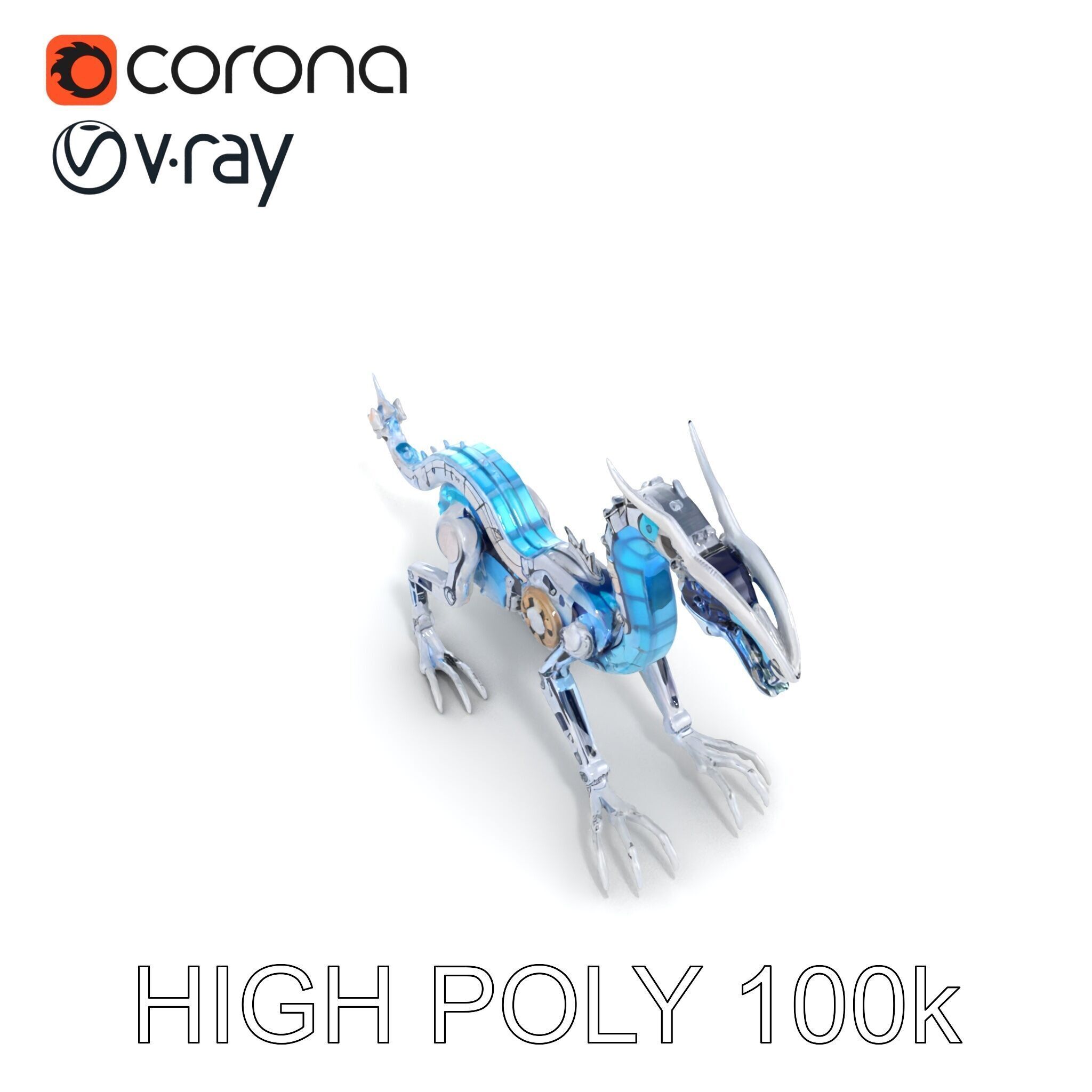 Futuristic Mechanized Serpent model pack Low-poly 3D model_23