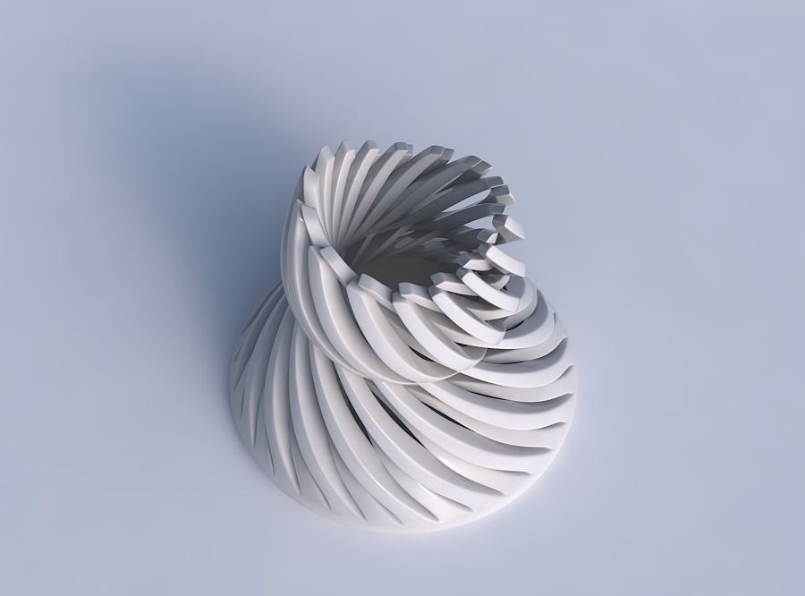 Bowl cylindrical with twisted sharp muscle structures twisted... 3D print model_1