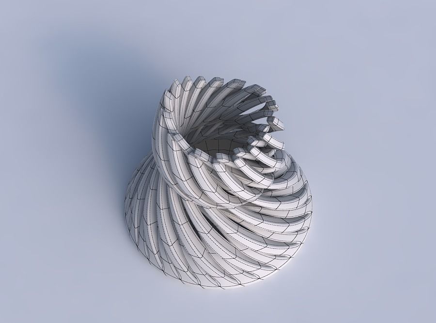 Bowl cylindrical with twisted sharp muscle structures twisted... 3D print model_6