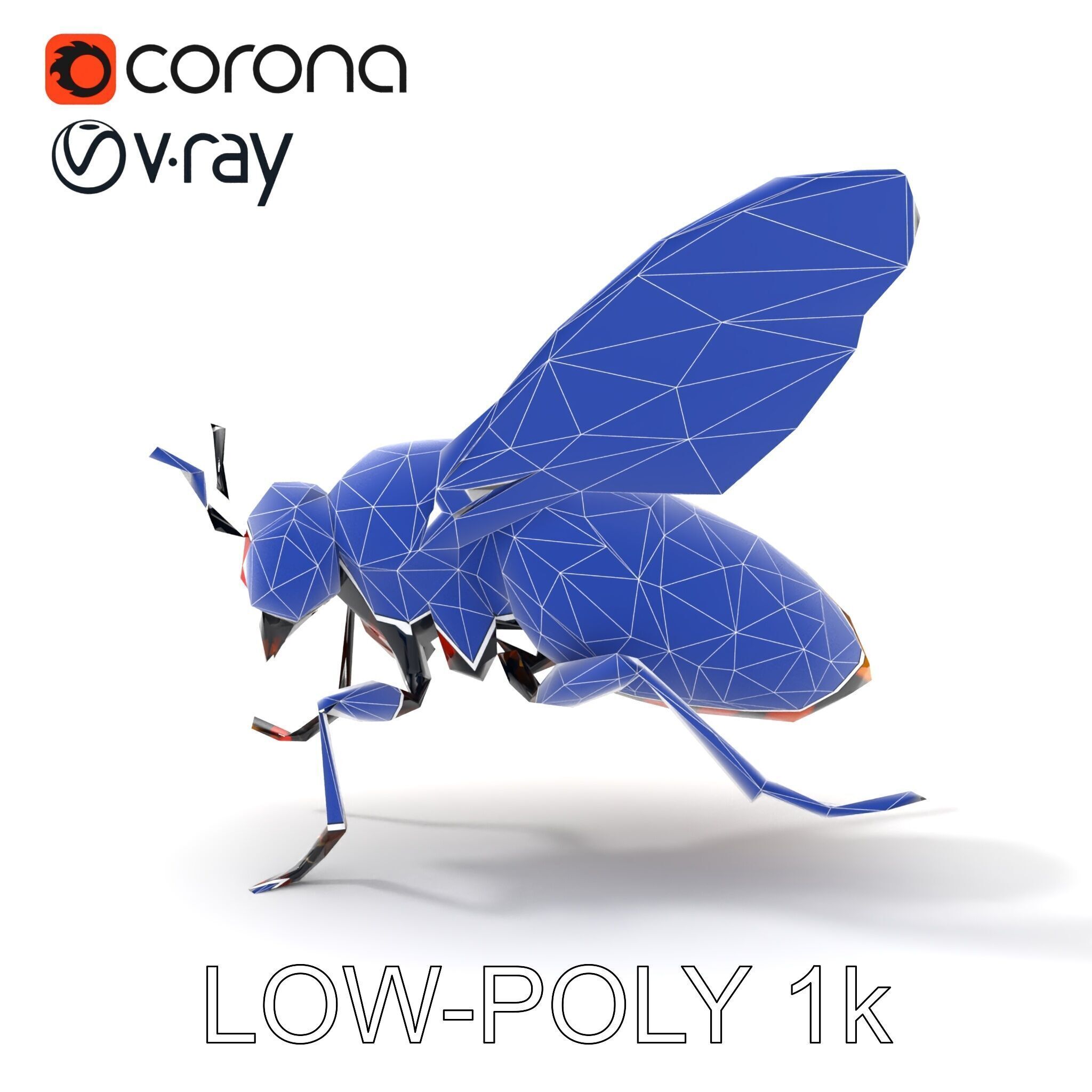 Exotic Insect with Stained Glass Wings model pack Low-poly 3D model_14