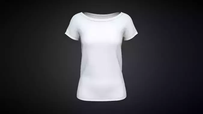 Ladies Boat Neck T-Shirt In Low Poly