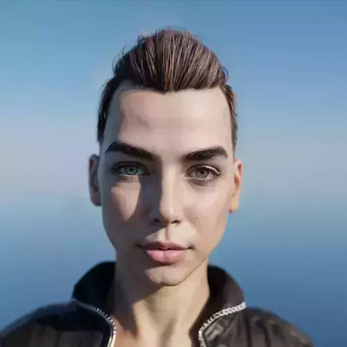 Amelia - Futuristic Female 3D Model Low-poly 3D model