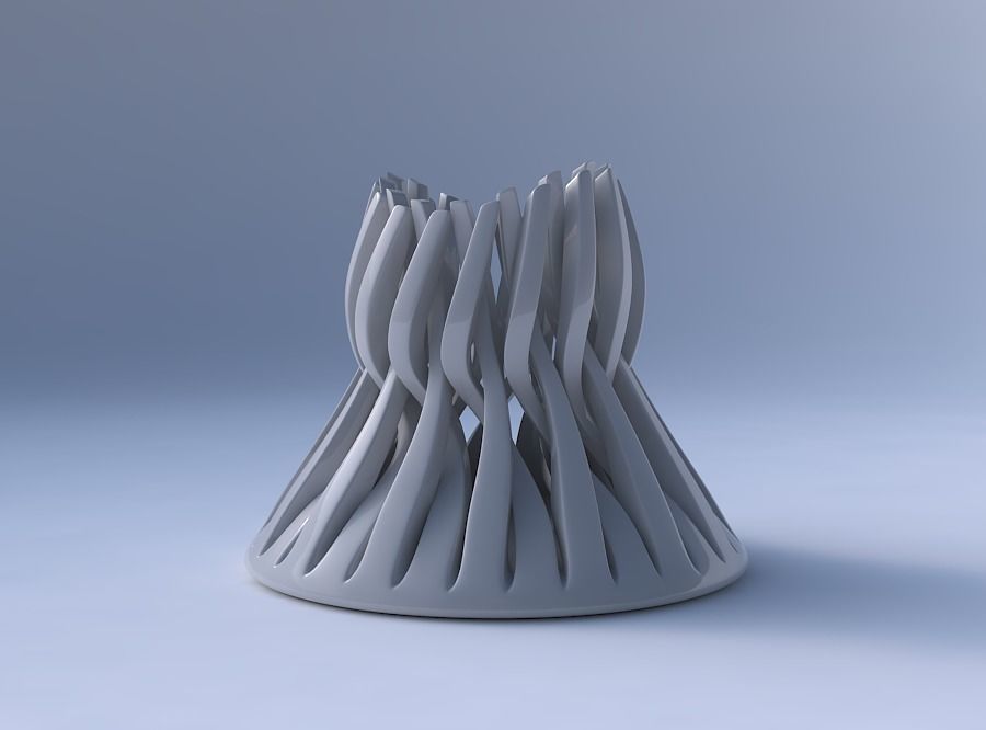 Bowl cylindrical with twisted sharp muscle structures streche... 3D print model_4