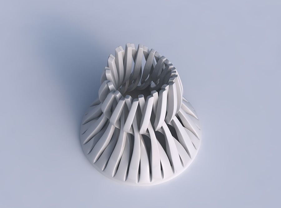 Bowl cylindrical with twisted sharp muscle structures streche... 3D print model_1