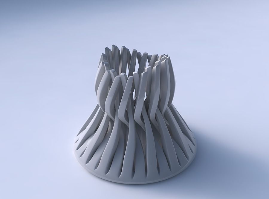 Bowl cylindrical with twisted sharp muscle structures streche... 3D print model_3