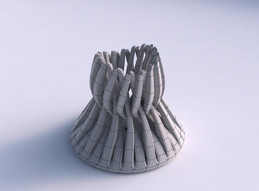 Bowl cylindrical with twisted sharp muscle structures streche... 3D print model_5