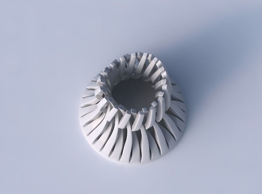 Bowl cylindrical with twisted sharp muscle structures streche... 3D print model_2