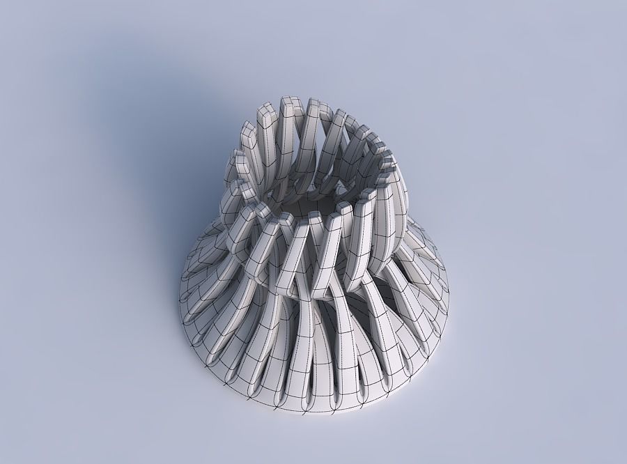 Bowl cylindrical with twisted sharp muscle structures streche... 3D print model_6