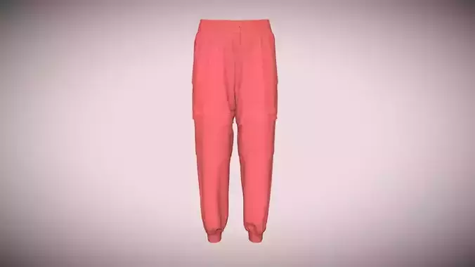 Ladies Jogger-Red In Low Poly Low-poly 3D model