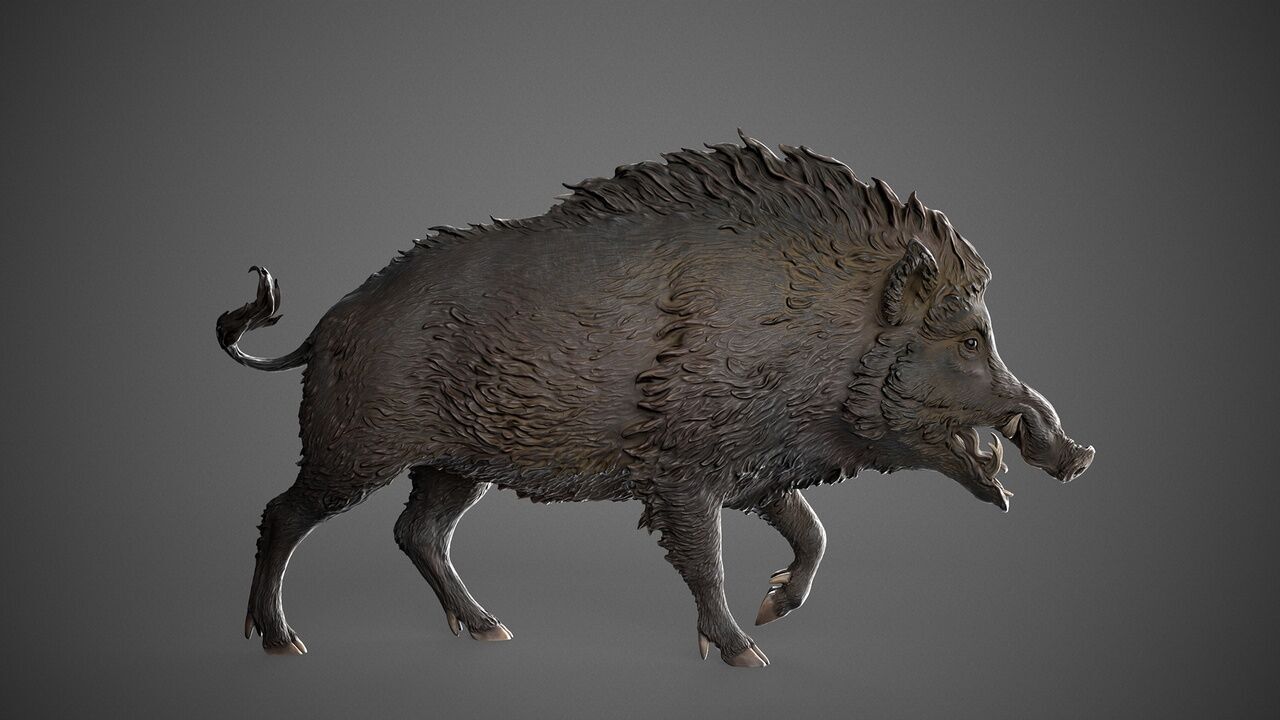 Boar on a Pedestal Sculpting 3D print model_2