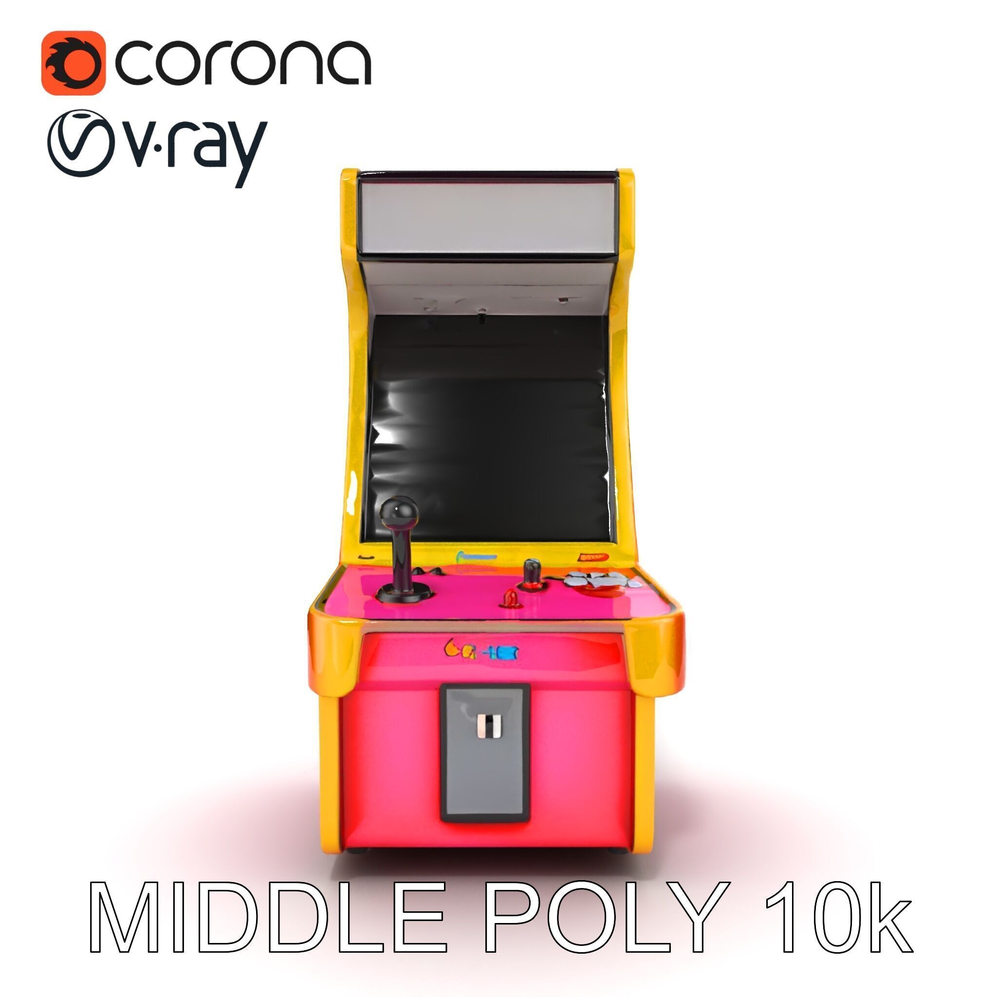 Arcade Game Console Metallic model pack Low-poly 3D model_22