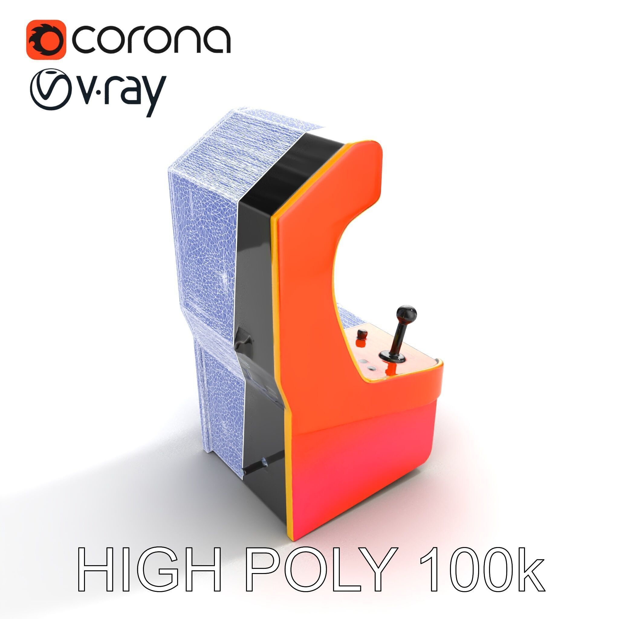 Arcade Game Console Metallic model pack Low-poly 3D model_19