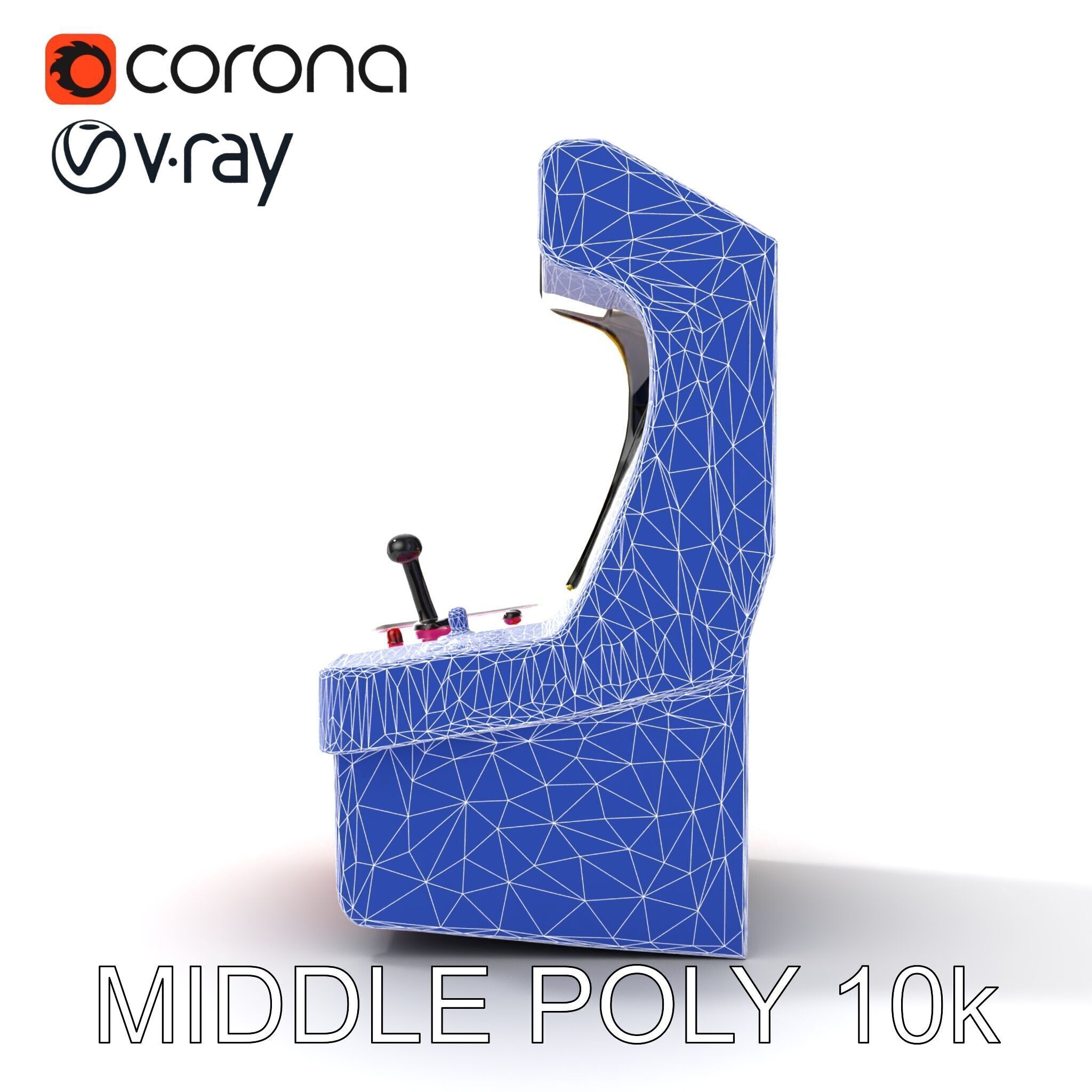 Arcade Game Console Metallic model pack Low-poly 3D model_23