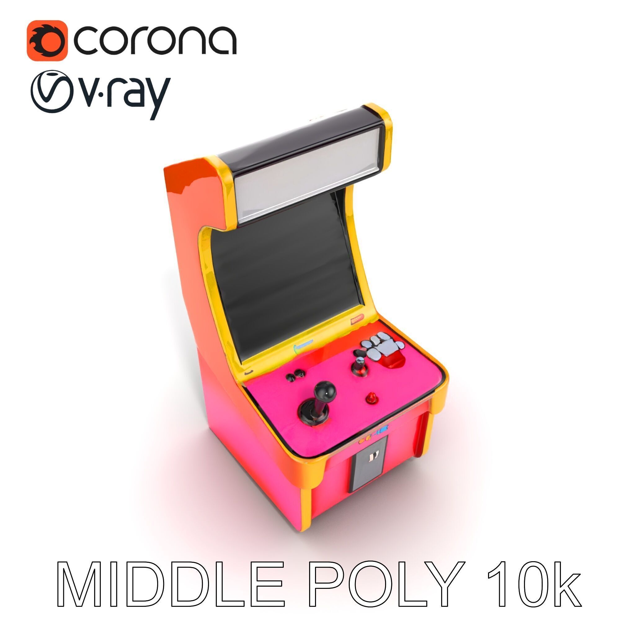 Arcade Game Console Metallic model pack Low-poly 3D model_24