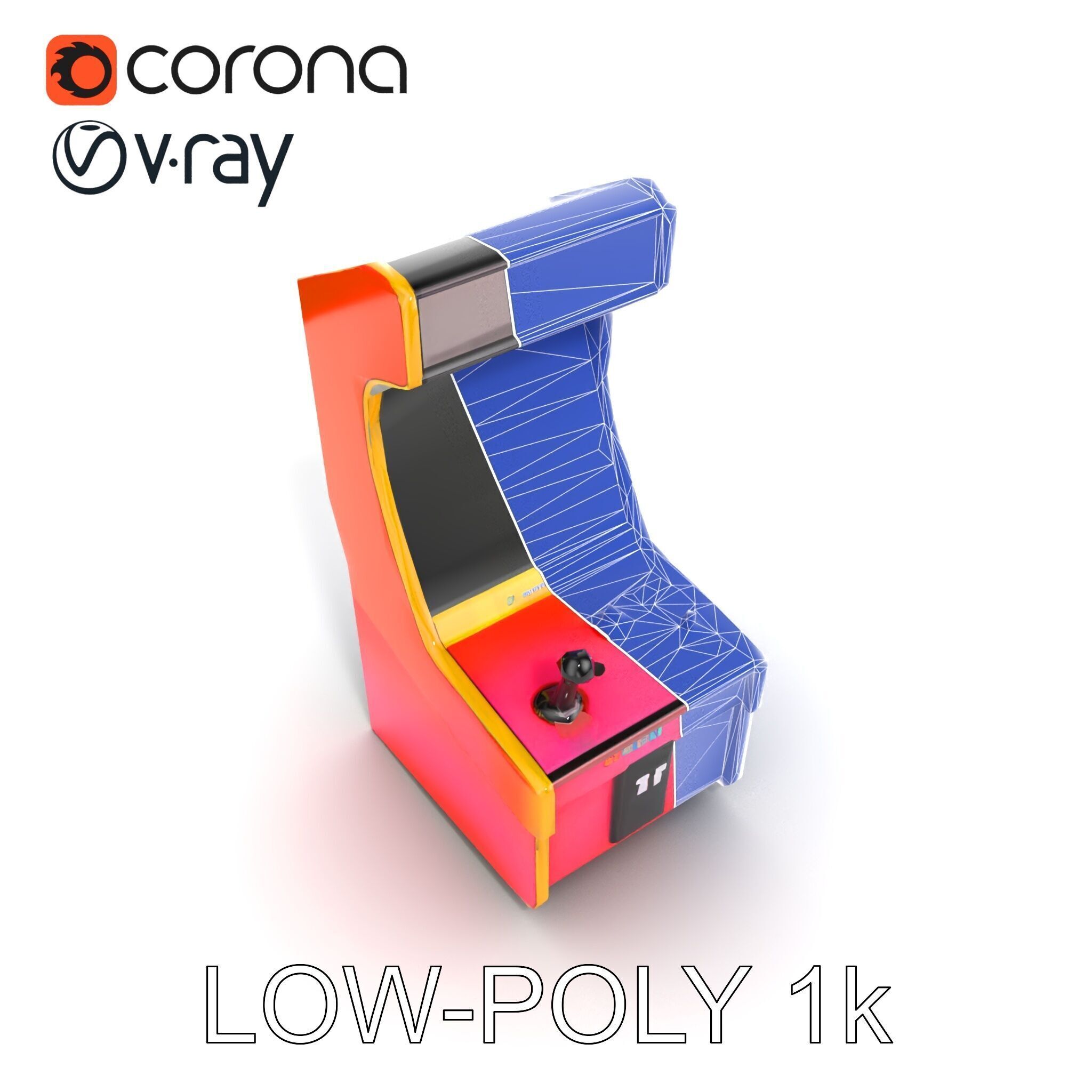 Arcade Game Console Metallic model pack Low-poly 3D model_28