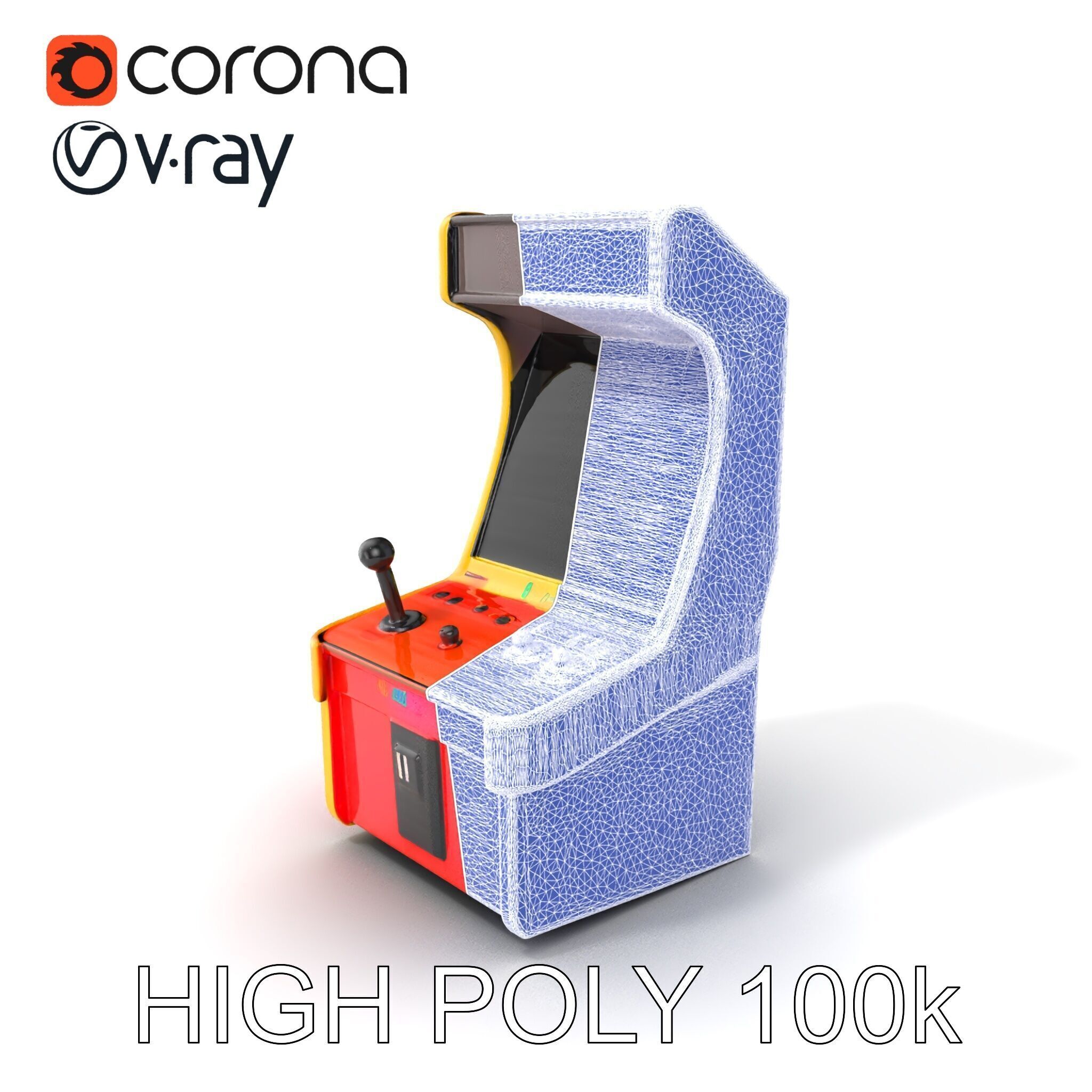 Arcade Game Console Metallic model pack Low-poly 3D model_10