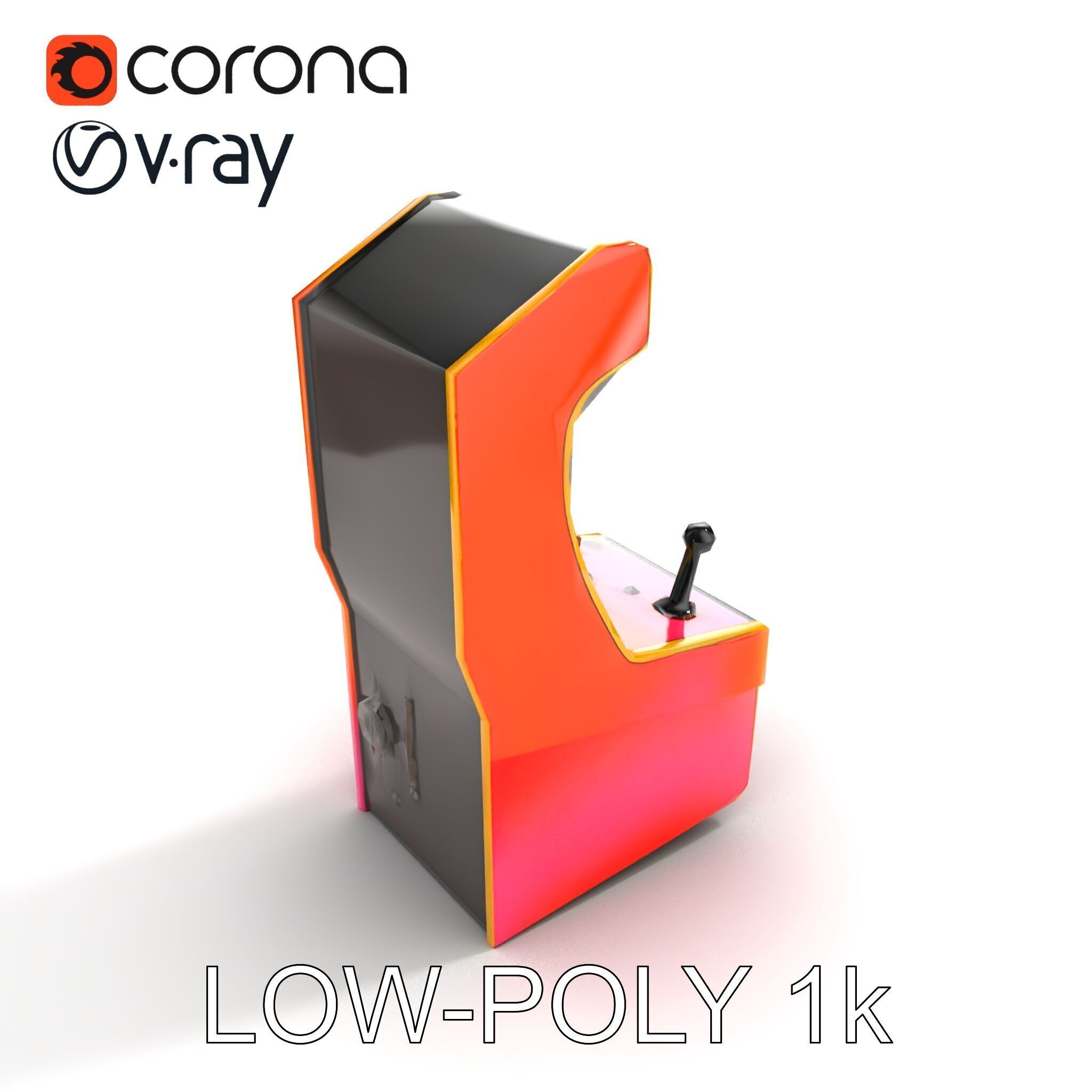 Arcade Game Console Metallic model pack Low-poly 3D model_9