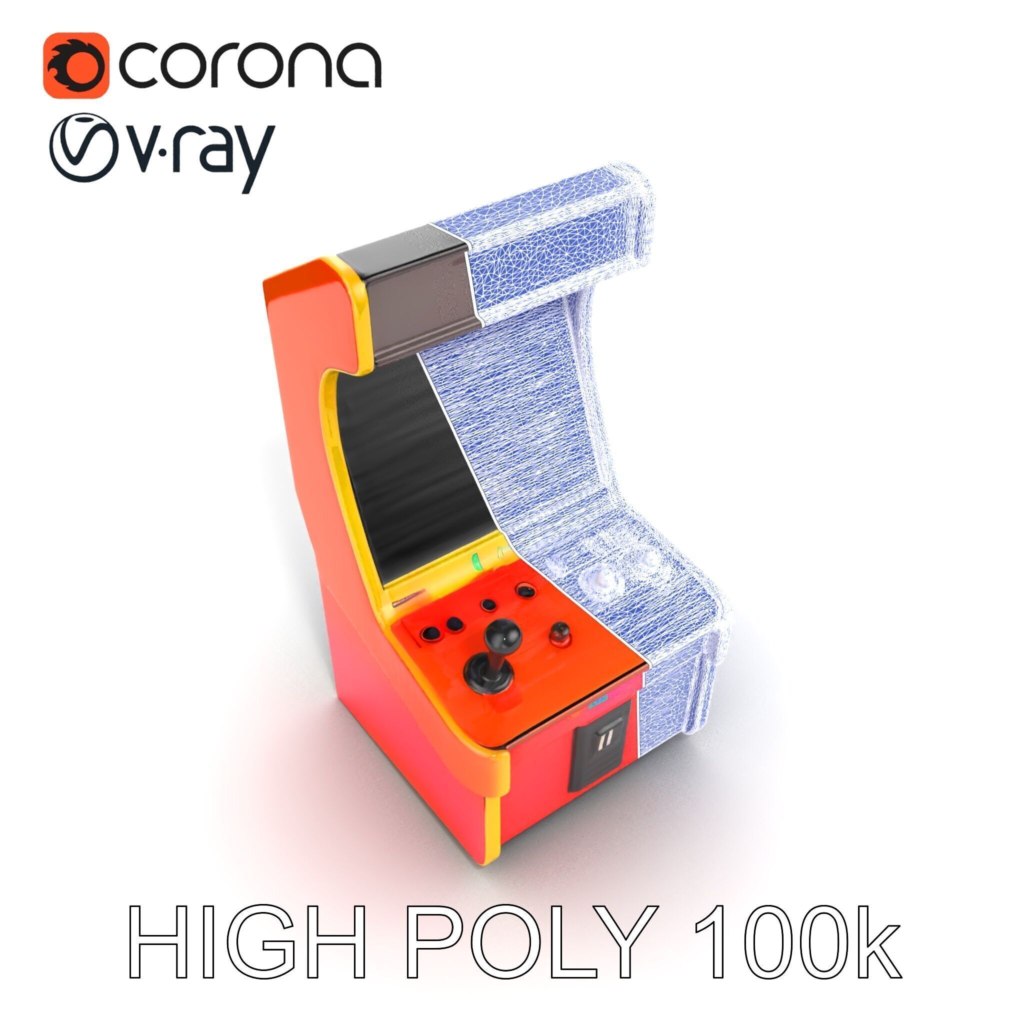 Arcade Game Console Metallic model pack Low-poly 3D model_12